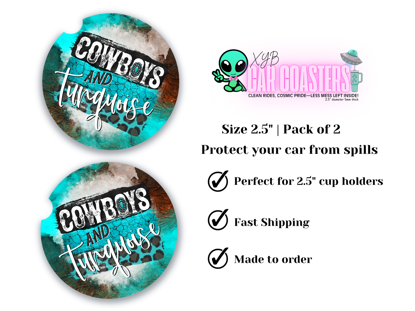 Ain't My First Rodeo - 2.5" Ceramic Car Coasters Set of 2