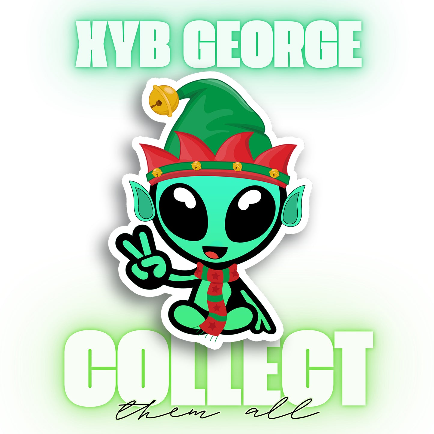 George Sticker with Collectible Trading Card | George On a Shelf | Waterproof Stickers for Water Bottles, Tumblers, School Supplies & More | XYB Sticker Club