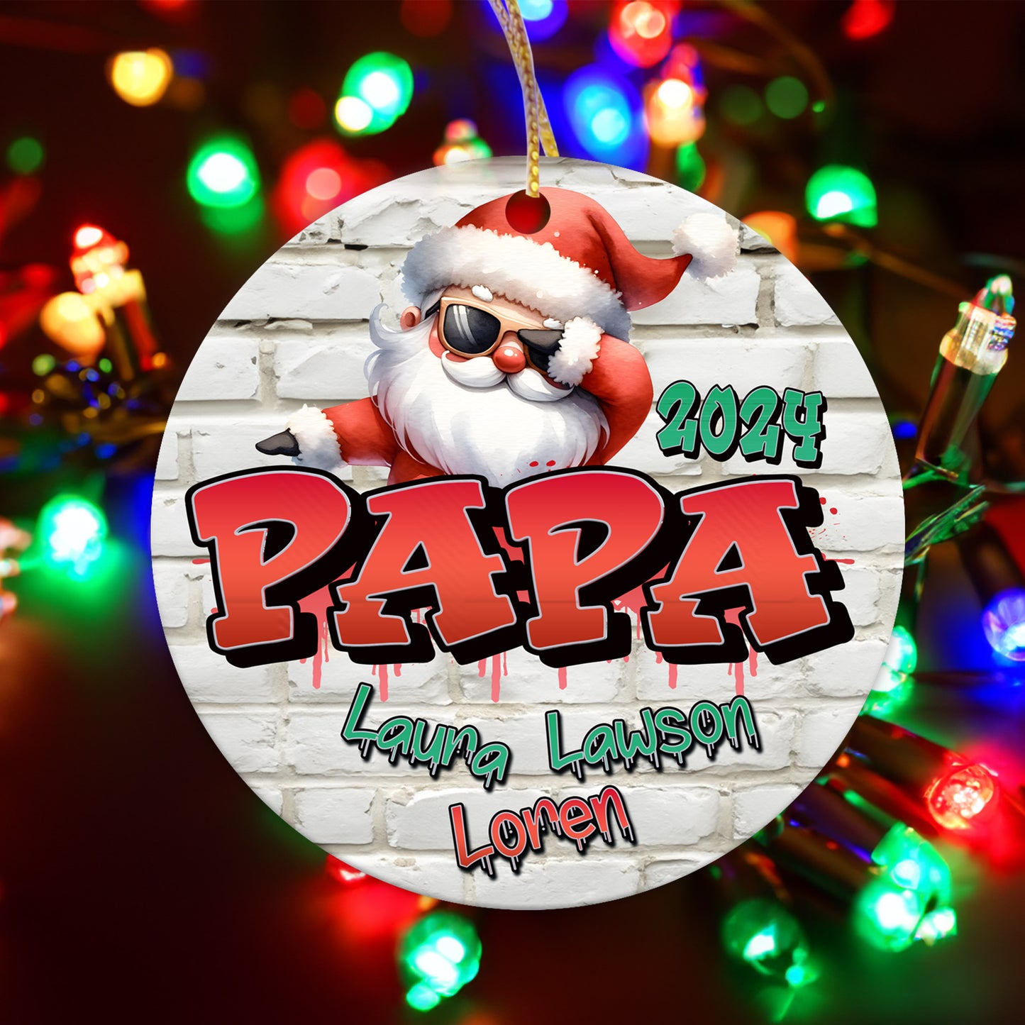 Personalized Christmas Ornament | Custom New Year Grandpa/Grandfather Gift with Grandchildren's Names | Holiday Keepsake