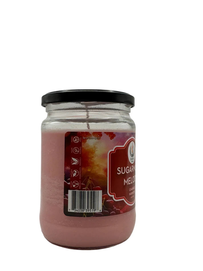 Sugarmusk Melody 14 oz Guru Candle - Hand Poured - Eco-Friendly - Cherry, Fruits, Sugar & Musk