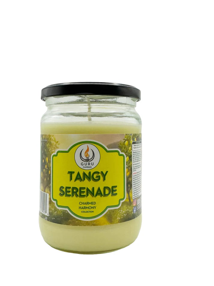 Tangy Serenade 14 oz Guru Candle - Hand Poured - Eco-Friendly - Lemon & Floral Notes