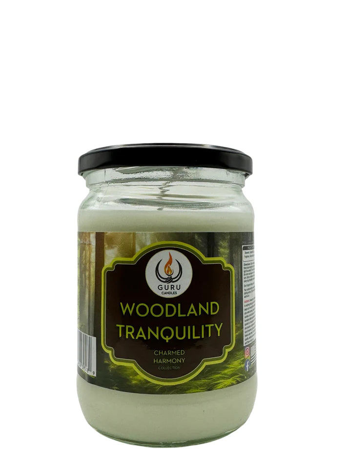 Woodland Tranquility 14 oz Guru Candle - Hand Poured - Eco-Friendly - Balsam, Pine & Bergamot