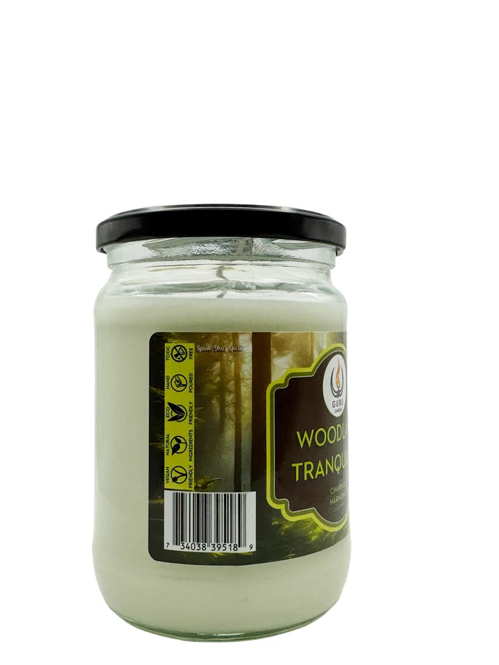 Woodland Tranquility 14 oz Guru Candle - Hand Poured - Eco-Friendly - Balsam, Pine & Bergamot