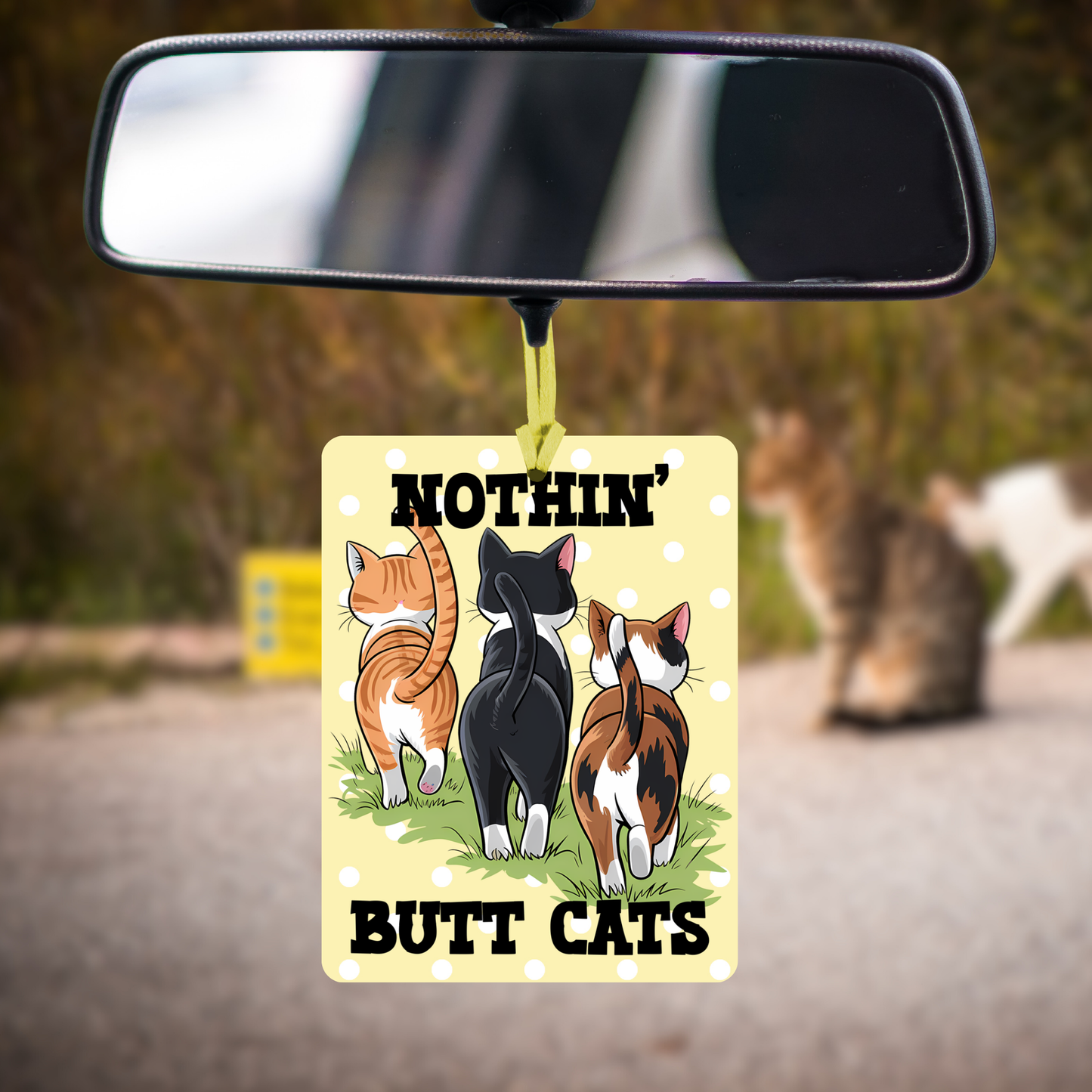 Funny Cat Freshie, Unscented Felt Freshener, Add Your Fragrance, for Cars, Closets, Lockers, Room: "Nothing Butt Cats"