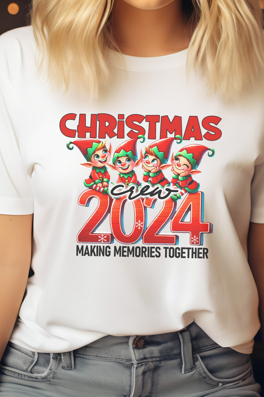 Christmas Crew 2024 Shirt – 'Making Memories Together' Holiday Elves Graphic Tee