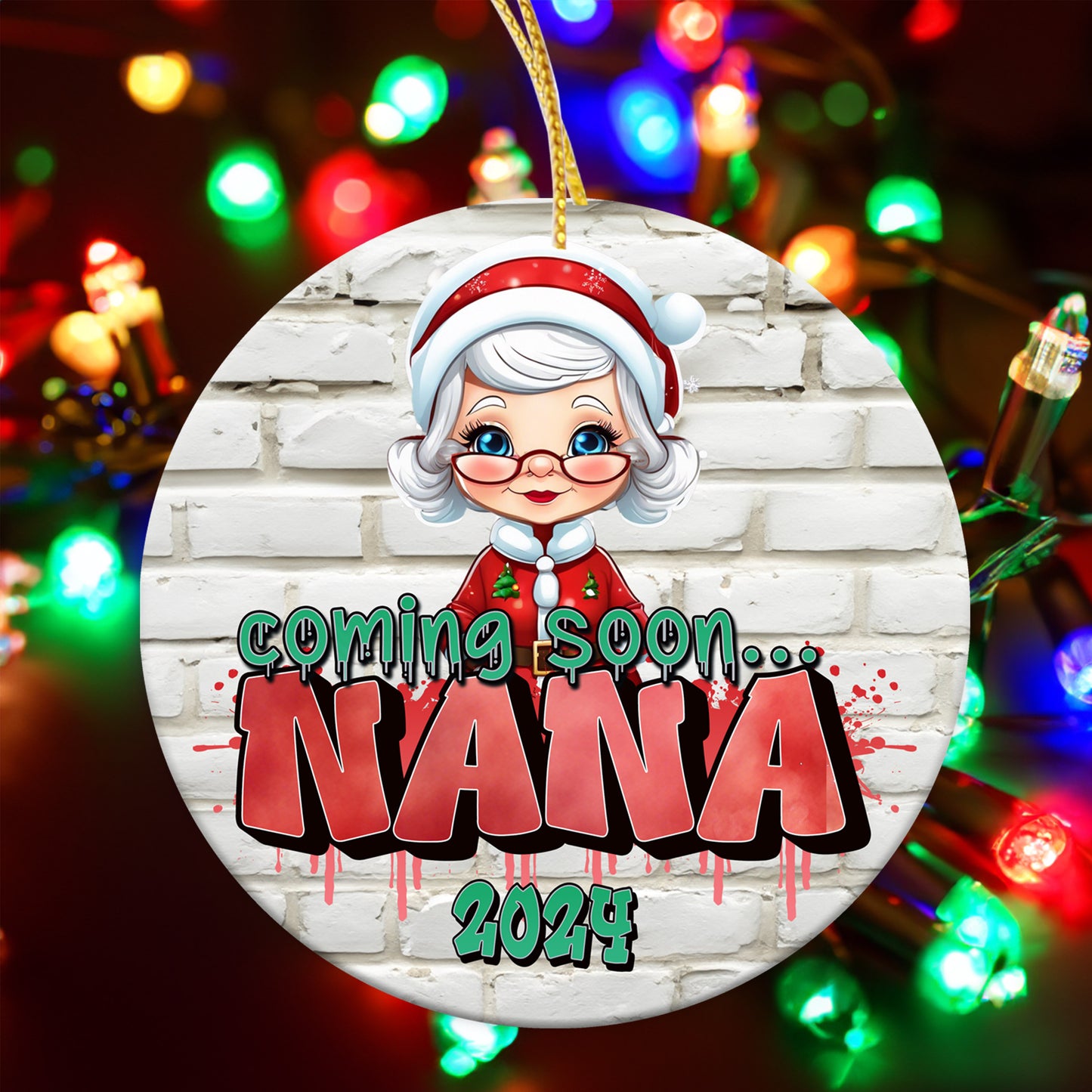 Personalized Christmas Ornament | Custom New Year Grandma/Grandmother Gift with Grandchildren's Names | Holiday Keepsake