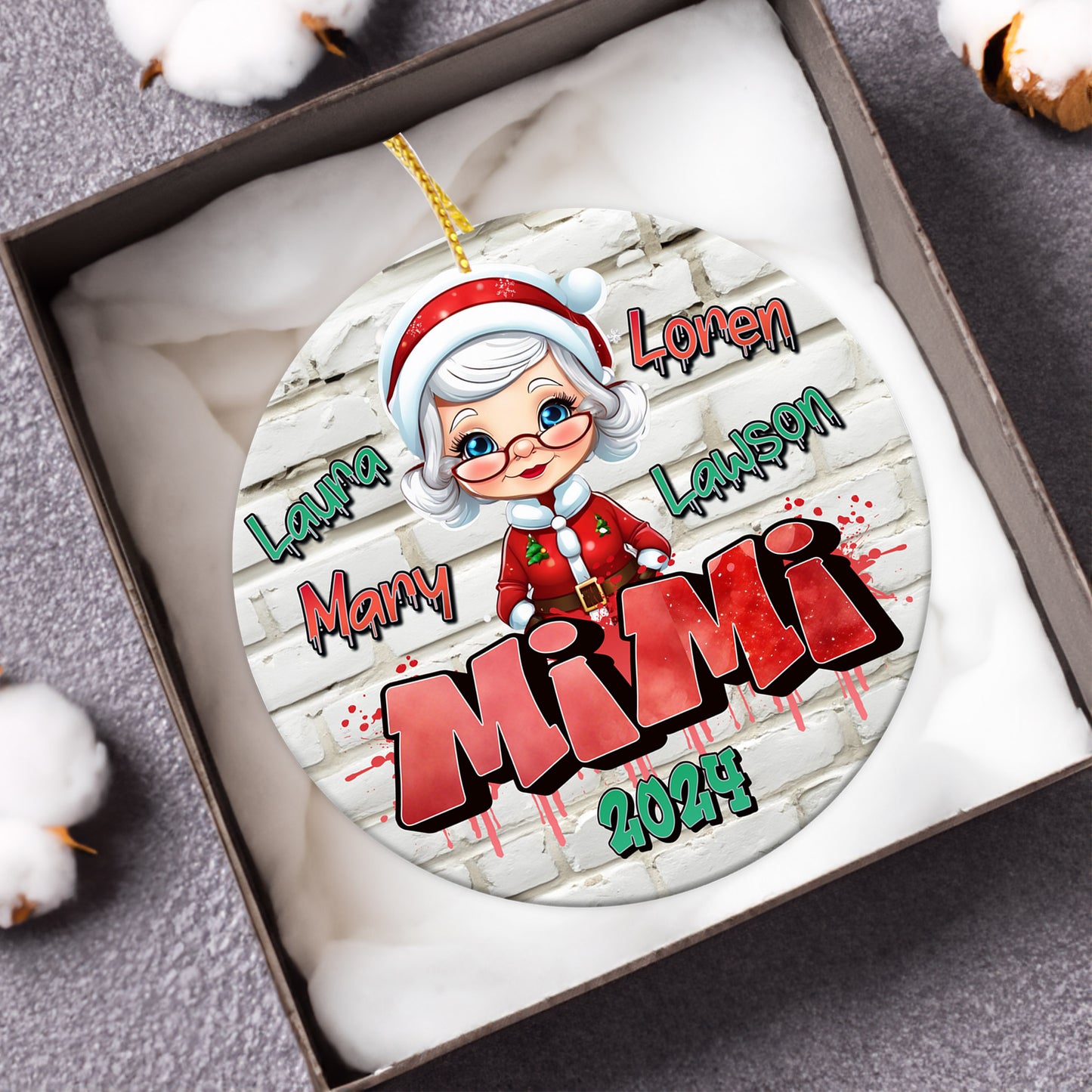 Personalized Christmas Ornament | Custom New Year Grandma/Grandmother Gift with Grandchildren's Names | Holiday Keepsake