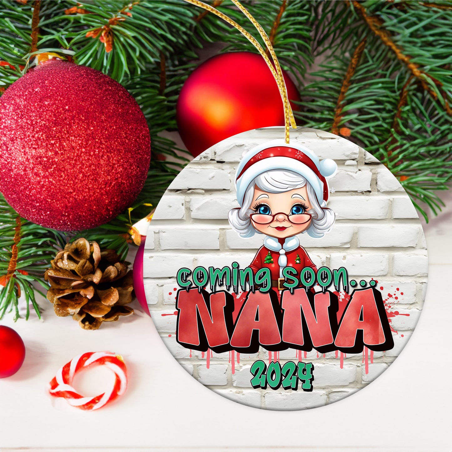 Personalized Christmas Ornament | Custom New Year Grandma/Grandmother Gift with Grandchildren's Names | Holiday Keepsake