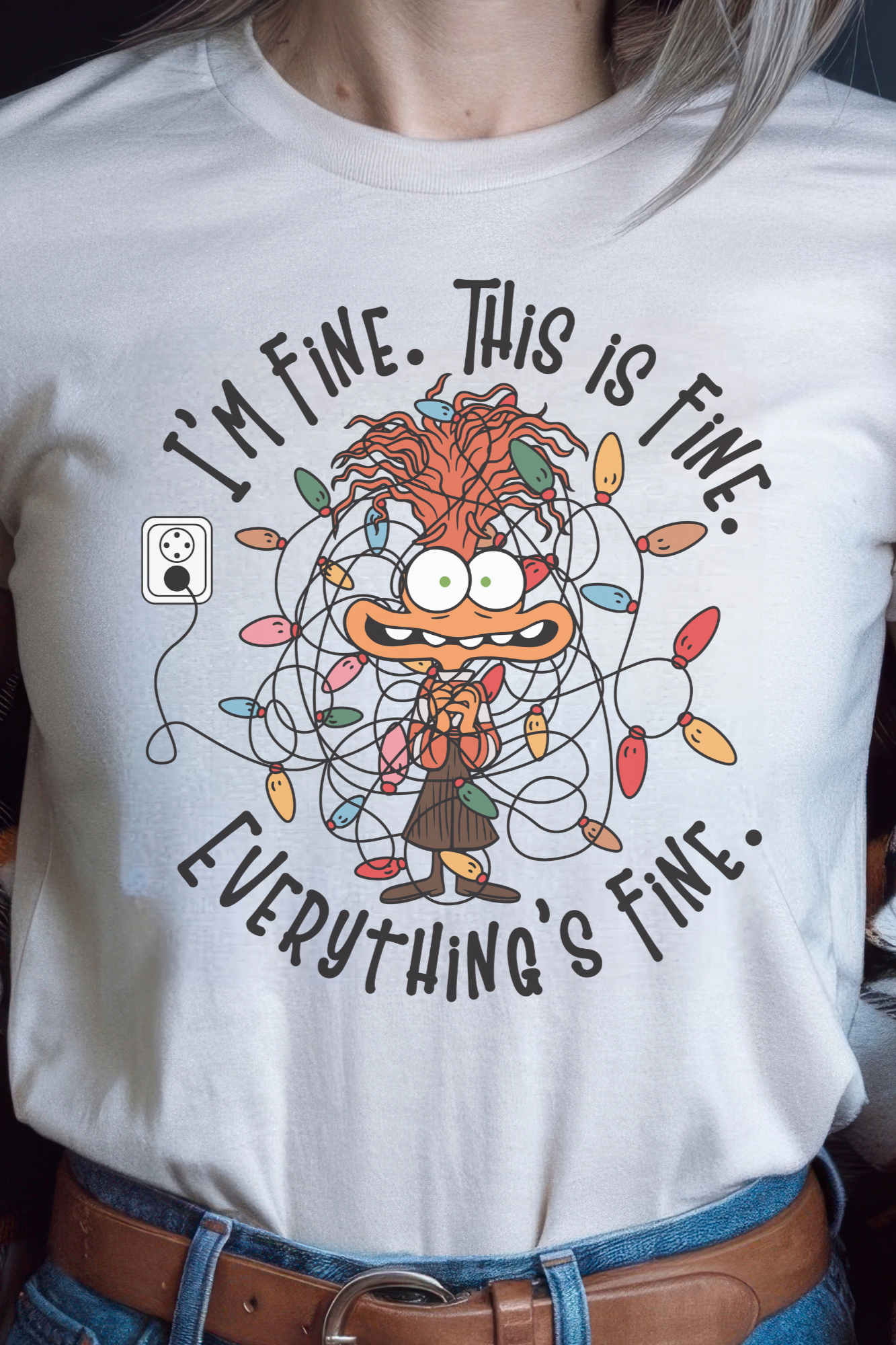 Funny 'I'm Fine, This Is Fine' Christmas Shirt – Holiday Humor Graphic Tee