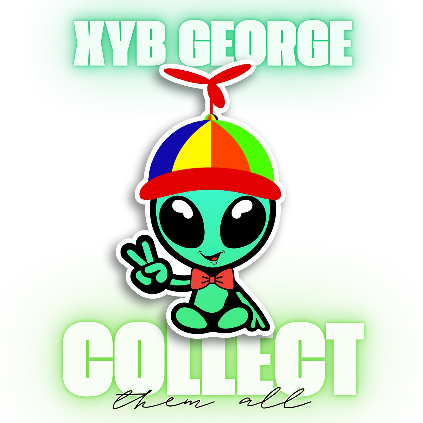 George Sticker with Collectible Trading Card | George Goes Flying | Waterproof Stickers for Water Bottles, Tumblers, School Supplies & More | XYB Sticker Club