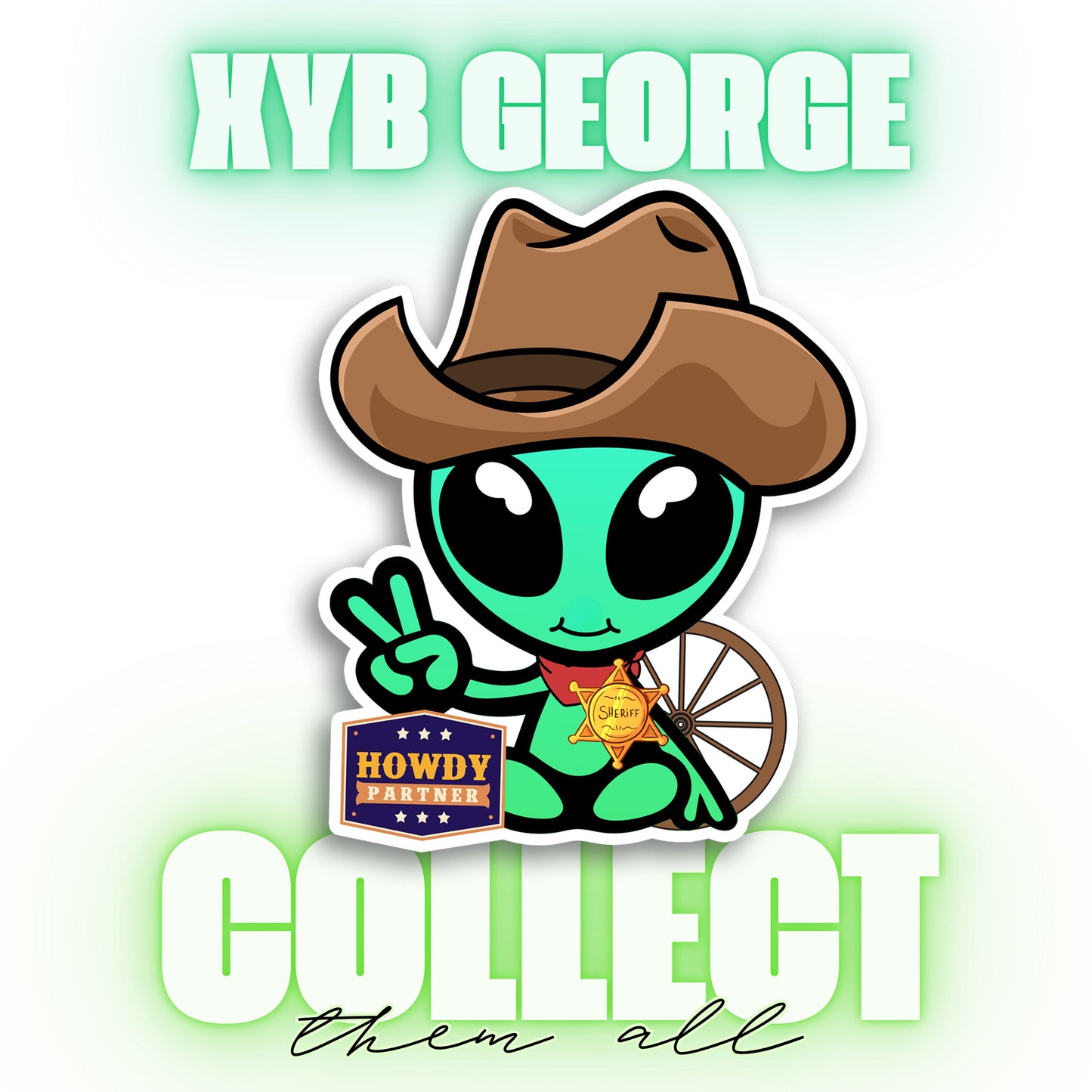 George Sticker with Collectible Trading Card | George Goes West | Waterproof Stickers for Water Bottles, Tumblers, School Supplies & More | XYB Sticker Club