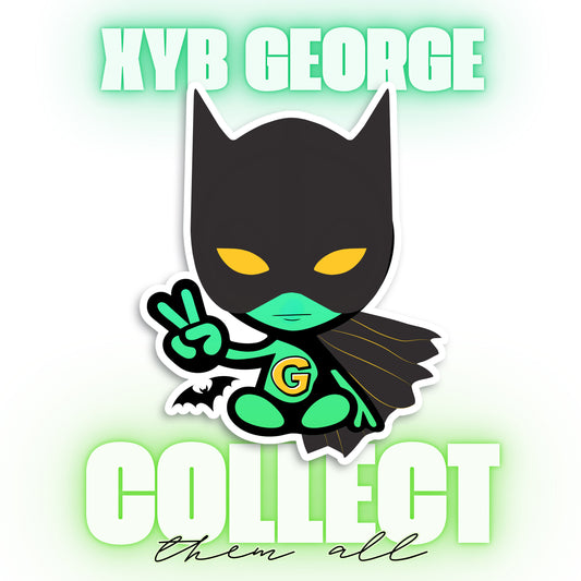 George Sticker with Collectible Trading Card | Gotham George | Waterproof Stickers for Water Bottles, Tumblers, School Supplies & More | XYB Sticker Club