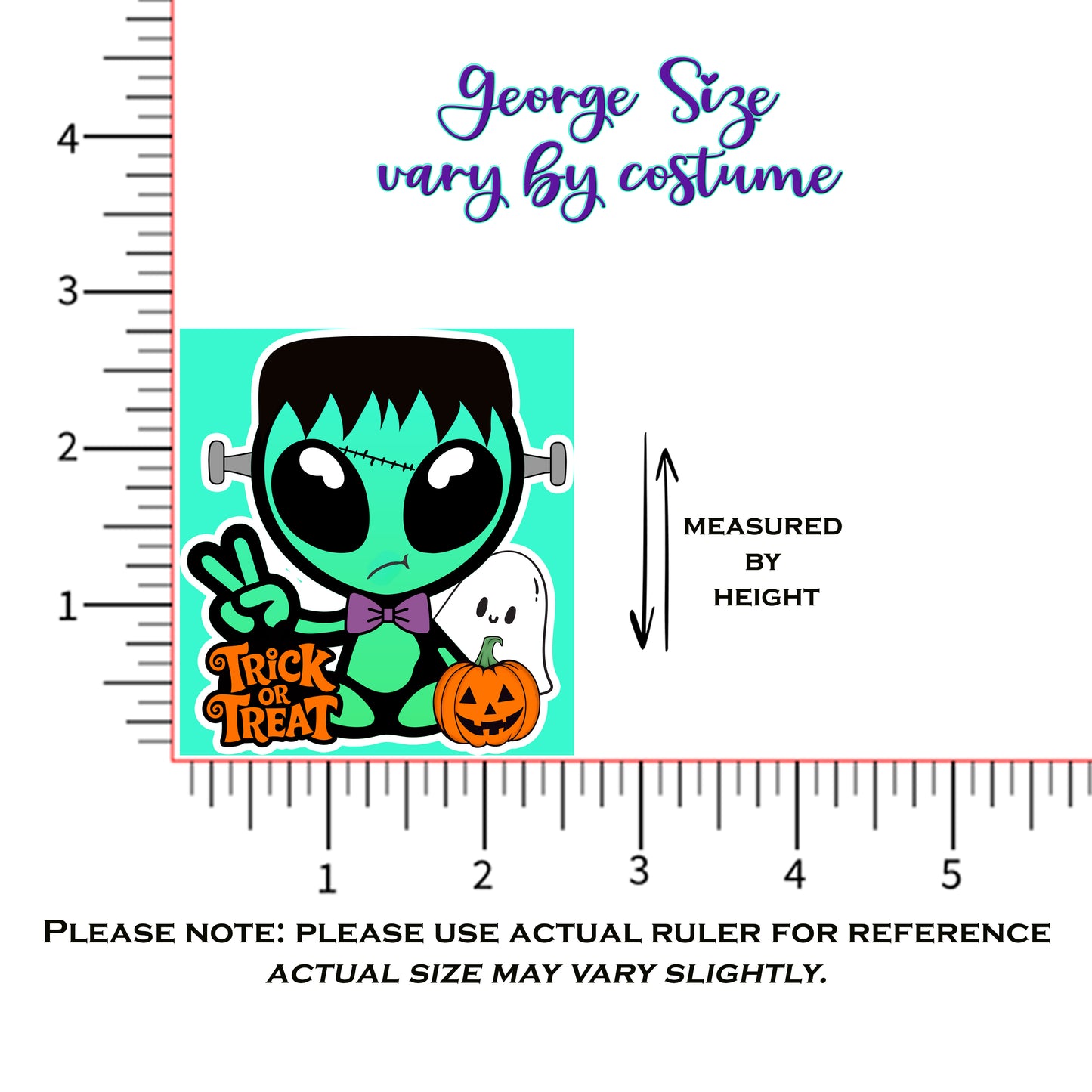 George Sticker with Collectible Trading Card | George is Frankenstein | Waterproof Stickers for Water Bottles, Tumblers, School Supplies & More | XYB Sticker Club