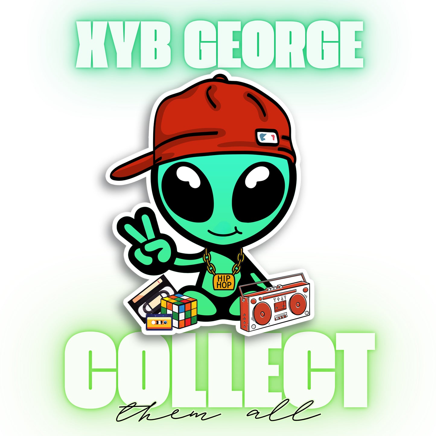 George Sticker with Collectible Trading Card | George is Gangsta | Waterproof Stickers for Water Bottles, Tumblers, School Supplies & More | XYB Sticker Club