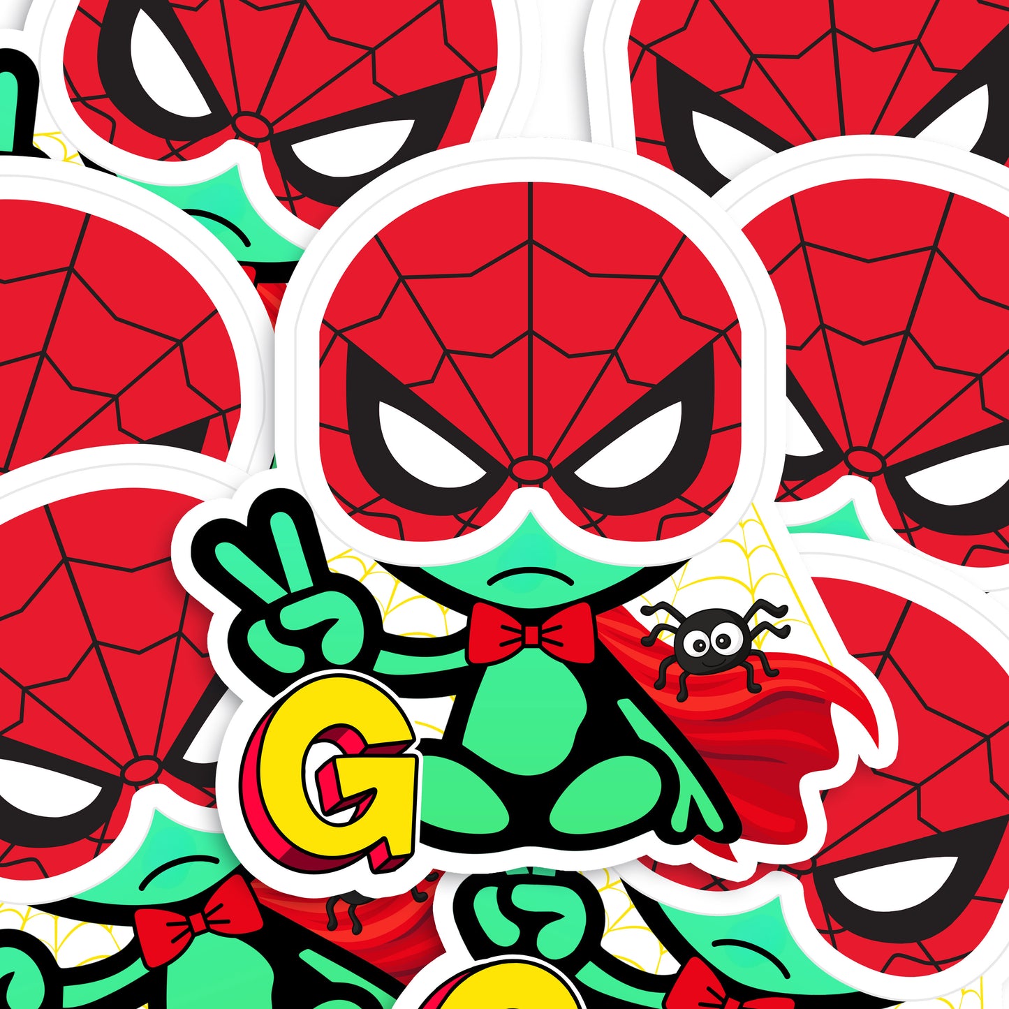 George Sticker with Collectible Trading Card | Spider-George | Waterproof Stickers for Water Bottles, Tumblers, School Supplies & More | XYB Sticker Club