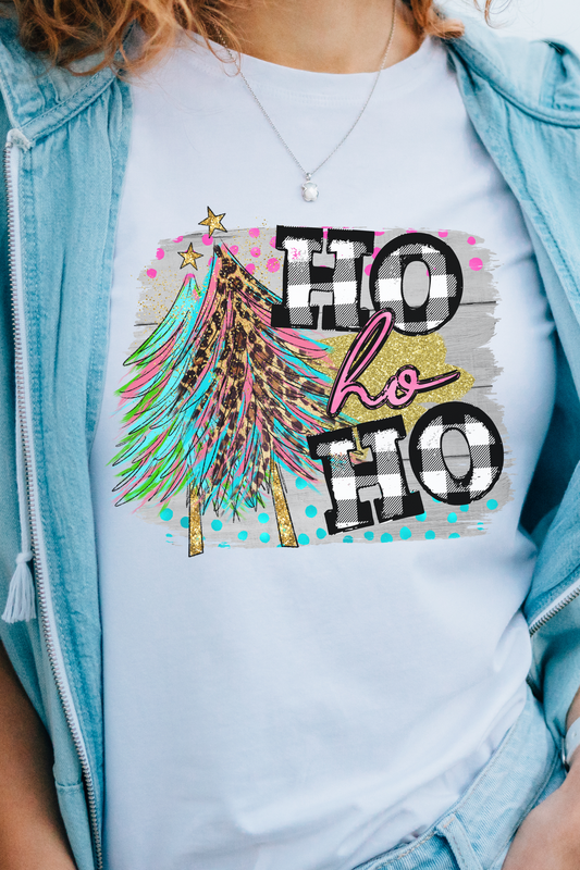 Christmas Trees and Ho Ho Ho Shirt – Festive Holiday Graphic Tee, Funny Christmas Shirt