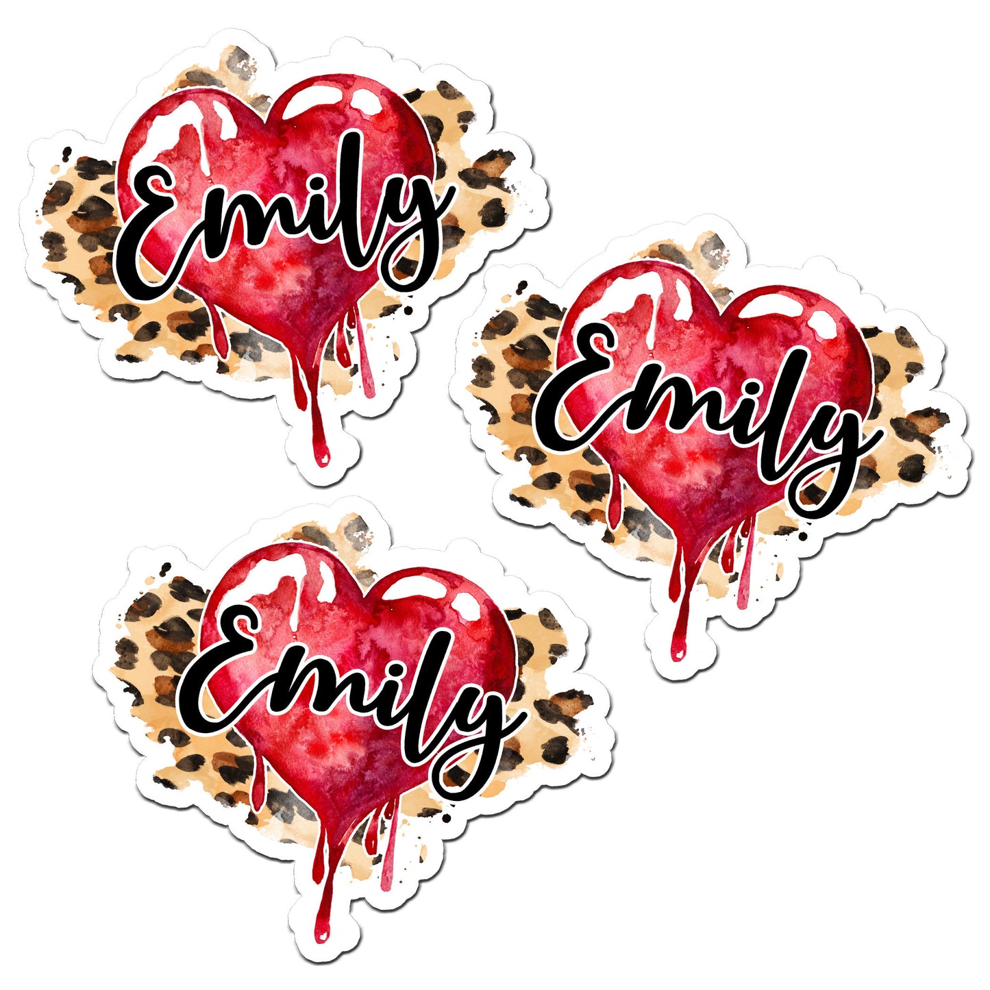 Dripping Heart Name Sticker, Custom Stickers, Waterproof Sticker, Party Favors, Valentines Day Sticker, Name Decals, Custom Text Sticker