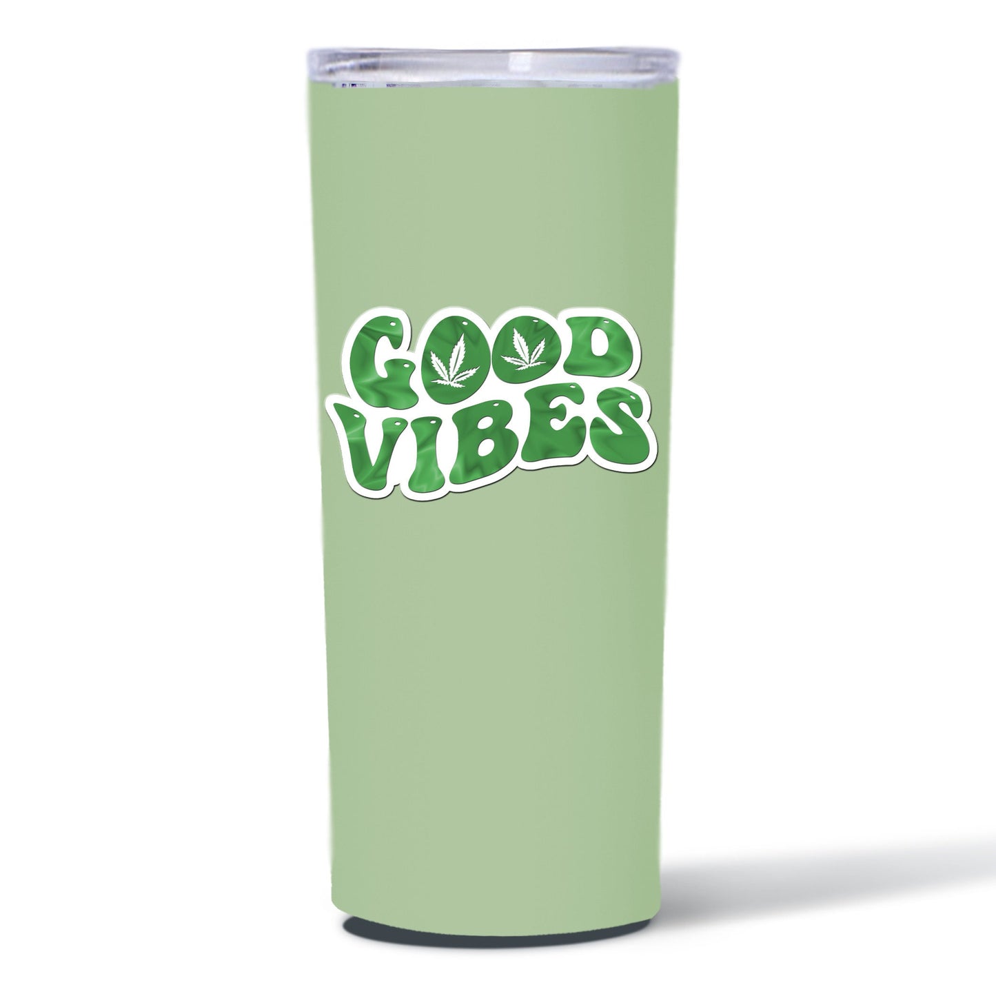 Good Vibes Custom Waterproof  Sticker, Funny 420 Cannabis Die Cut Sticker, Pot Leaf Vinyl Sticker, Bulk Weed Stickers for Resale