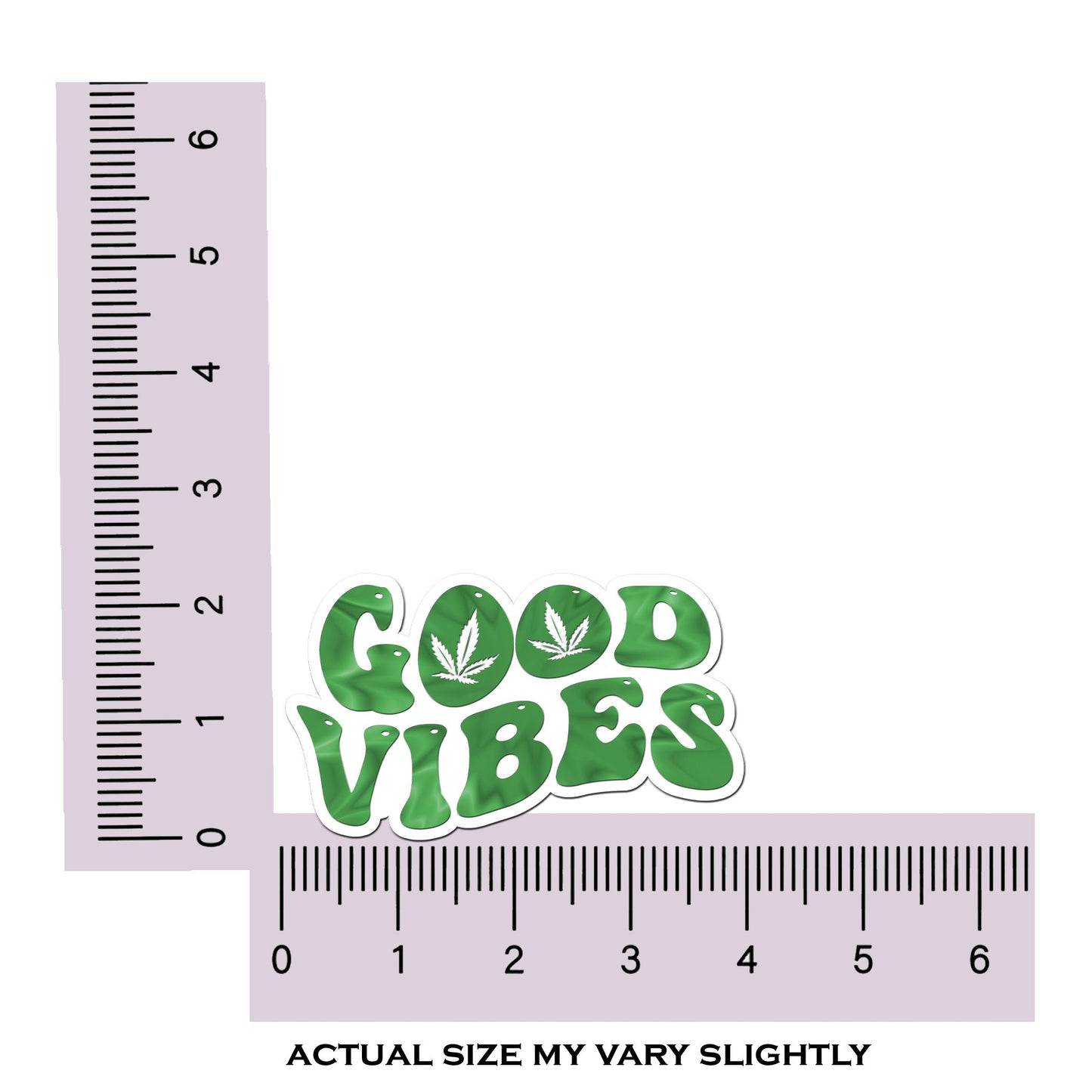 Good Vibes Custom Waterproof  Sticker, Funny 420 Cannabis Die Cut Sticker, Pot Leaf Vinyl Sticker, Bulk Weed Stickers for Resale