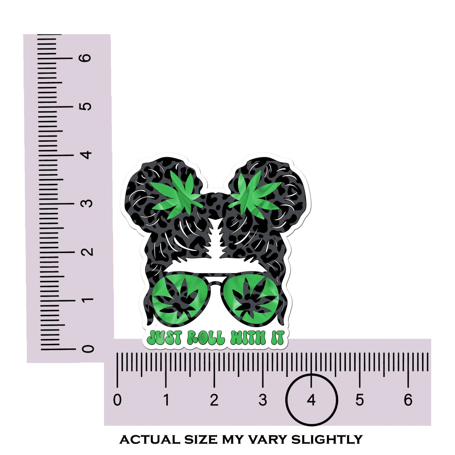 Messy Bun Pot Mom Custom Waterproof Sticker, Funny 420 Cannabis Die Cut Sticker, Pot Leaf, Stoner Mama Sticker, Bulk Weed Sticker for Resale