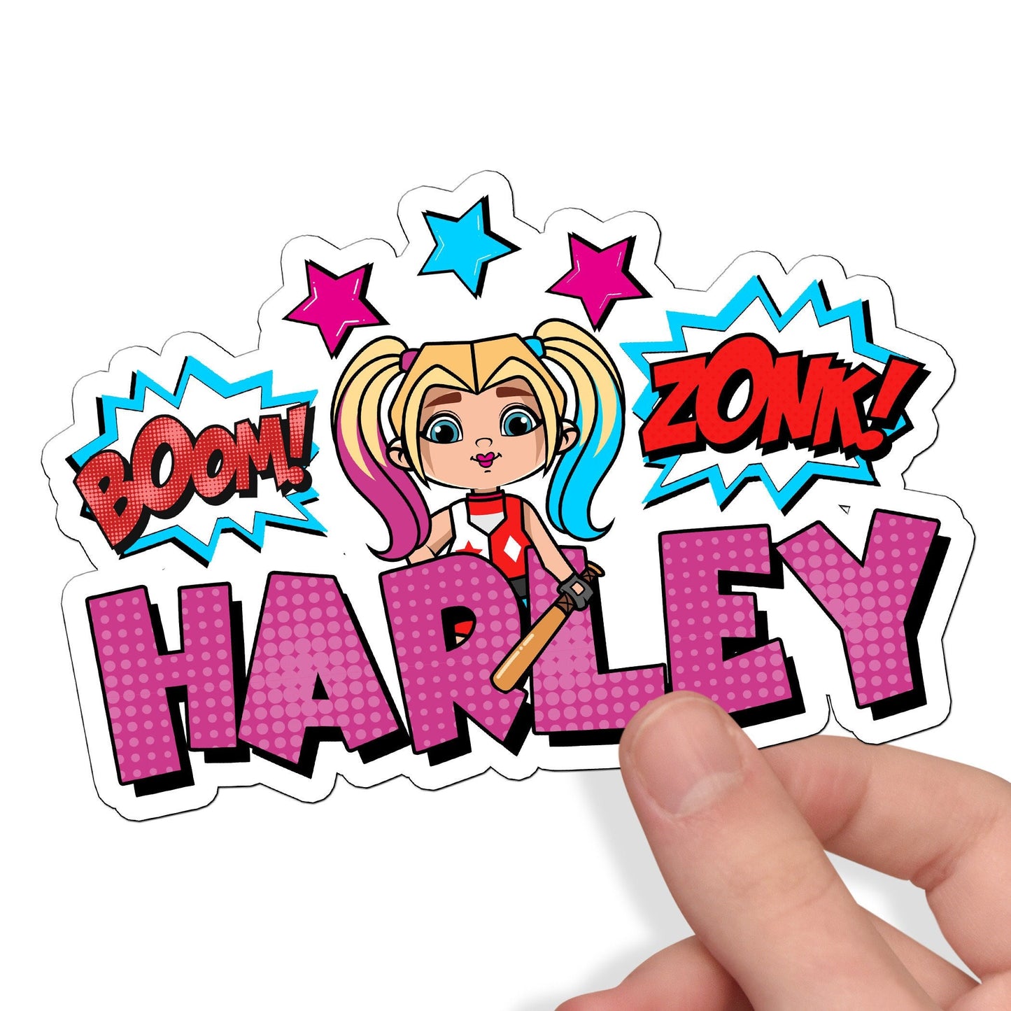 Antiheroine Custom Name Sticker, Superhero Sticker, Personalized Waterproof Sticker, Anti-Hero Squad Party Favor, Girl Stickers for Kids