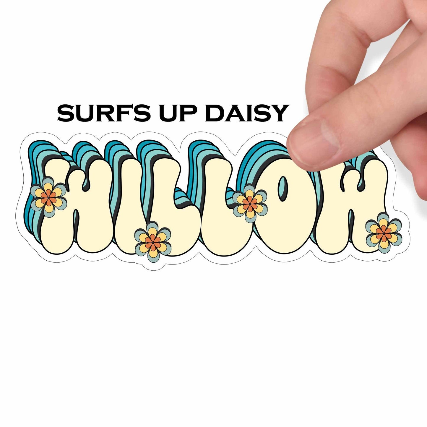 Retro Custom Name Sticker, Custom Sticker, Personalized Sticker, Custom Name Sticker, Hippie Sticker, Vintage Sticker Choose Daisy Skates