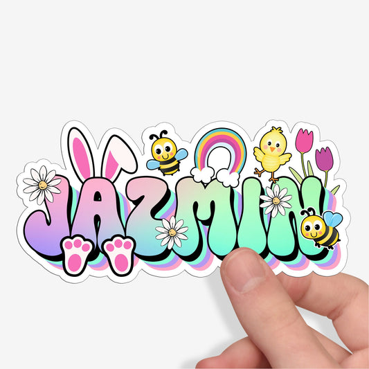 Cute Custom Easter Sticker, Perfect for Holiday Pails, Tumblers, Water Bottle: Personalized with Name Use as Gift Tags, Party Favors & More