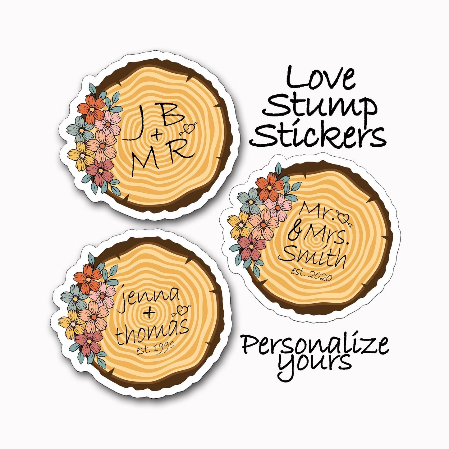 Love Stump Personalized Message Sticker, Custom Stickers for Couples, Wedding Stickers, Anniversary Sticker, New Love Decal, Cool Stickers