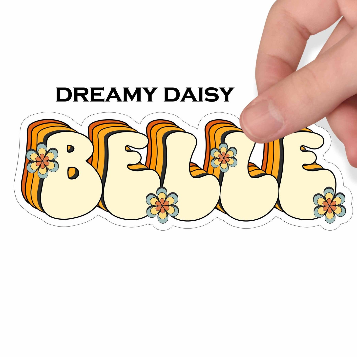 Retro Custom Name Sticker, Custom Sticker, Personalized Sticker, Custom Name Sticker, Hippie Sticker, Vintage Sticker Choose Daisy Skates