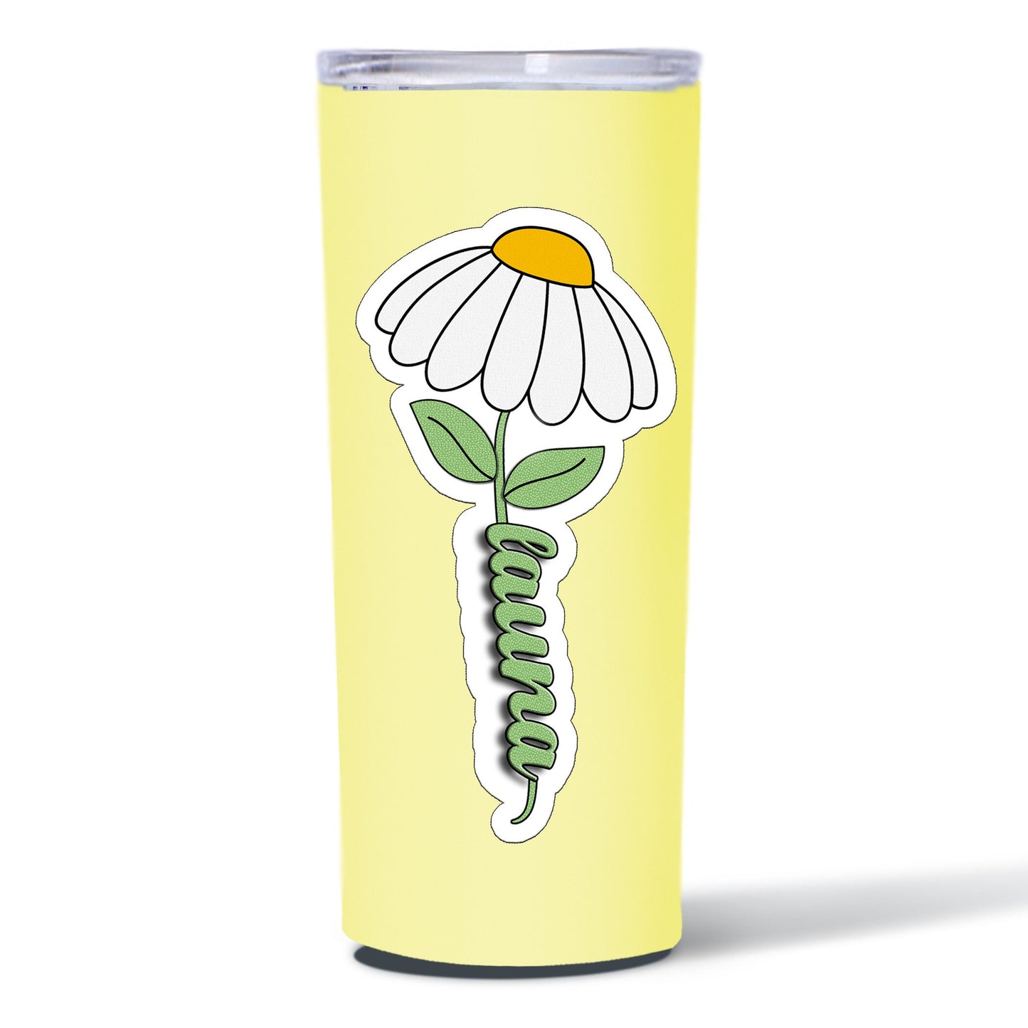 Daisy Custom Name Sticker, Custom Sticker, Personalized Stem Sticker, Custom Name Sticker, Daisy Flower Stem With Name or Text Sticker