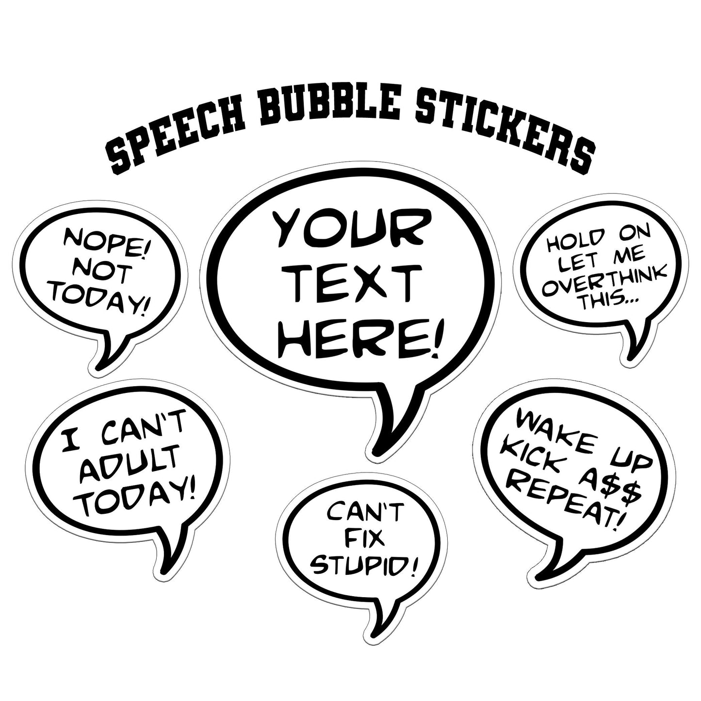 Comic Speech Bubble Custom Text Sticker, Pop Art Fun Vinyl Decal, Personalized Waterproof Sticker for Laptops, Water Bottles, Kids, Gifts, Crafts