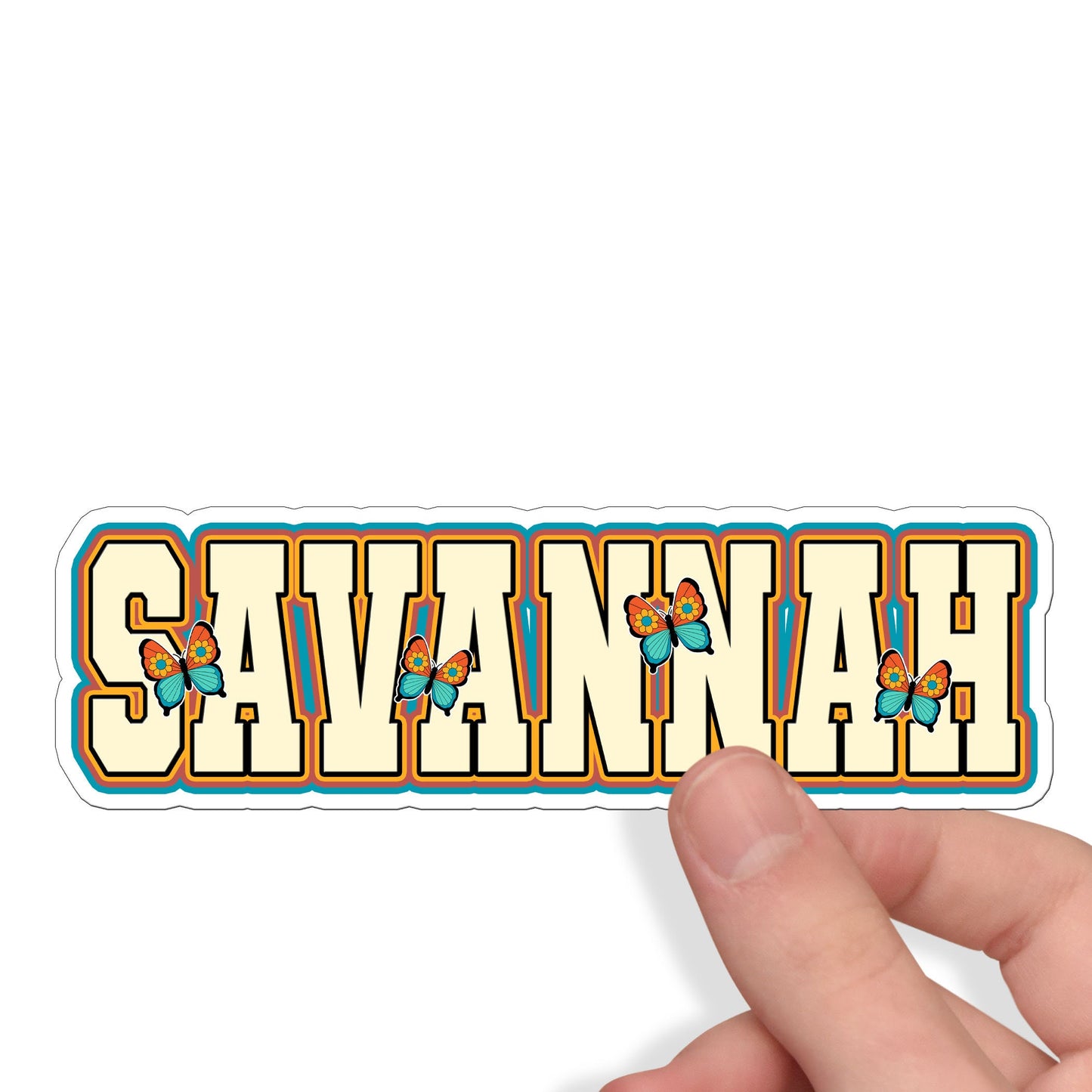 Retro Custom Name Sticker, Custom Sticker, Personalized Sticker, Custom Name Sticker, Hippie Sticker, Vintage Sticker, Butterfly Sticker