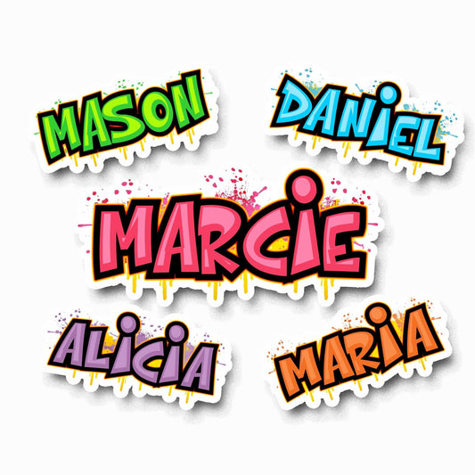 Graffiti Style Custom Name Sticker - Personalized Waterproof Vinyl Decal for Laptops, Tumblers, Water Bottles, and Gifts