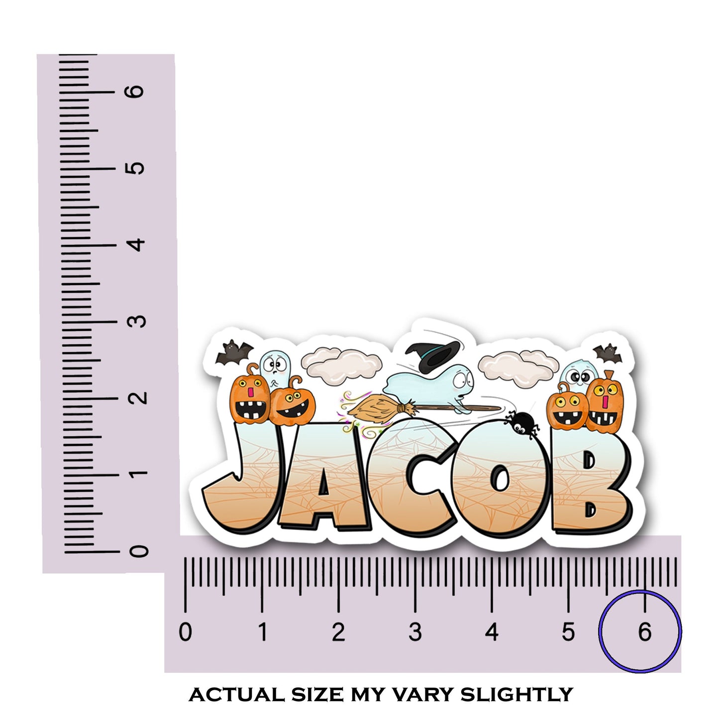 Custom Halloween Name Sticker, Cute Ghosts Decal, Spooky Spirit Label,  Candy Bucket Decor,  Creepy Treat Bag Sticker, Party Favor Decal