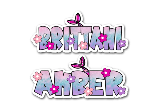 Cute Mermaid Custom Name Sticker, Custom Stickers, Waterproof Sticker, Party Favors, Custom Vinyl Stickers, Kid Stickers for Girls