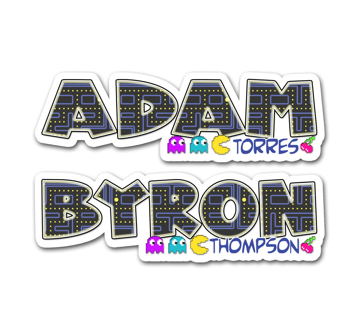 Retro Arcade Custom Name Sticker, Gamer First Last Name Sticker, Personalized Aesthetic Waterproof Sticker, Birthday Party Stickers Kids