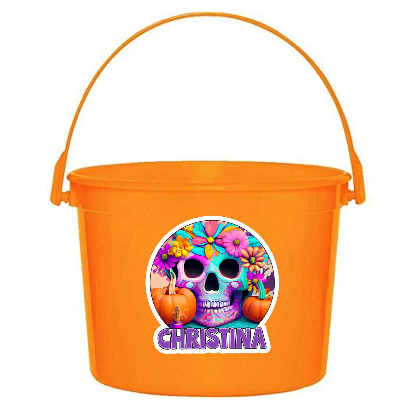 Sugar Scull Name Sticker, Custom Text Sticker, Halloween Personalized Sticker, Hippie Sticker, Groovy October Boo Box Treat Bag Label