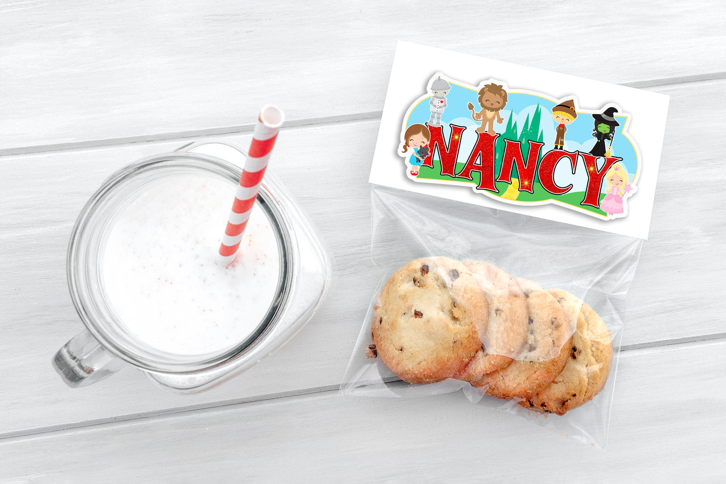 Cute Custom Sticker, Oz Friends Personalized Name Decal, Waterproof Label Tablets, Tumblers, Water Bottles, Party Favor Treat Bags and More!