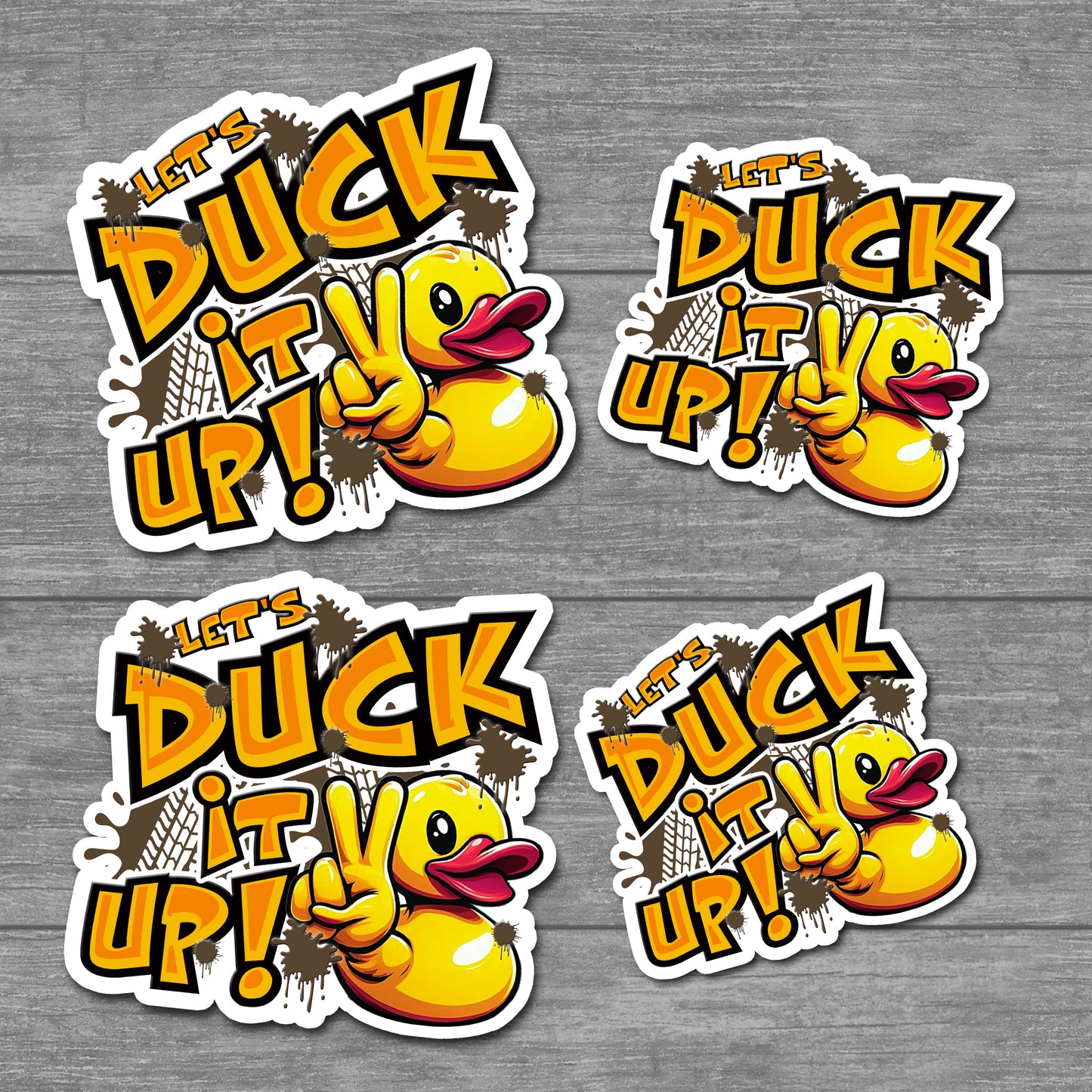 Funny Stickers for Ducking Game, Rubber Duck Peace Sign Wave, Off-Road 4x4 Muddin Fun, Leave a Duck, ATV Sticker