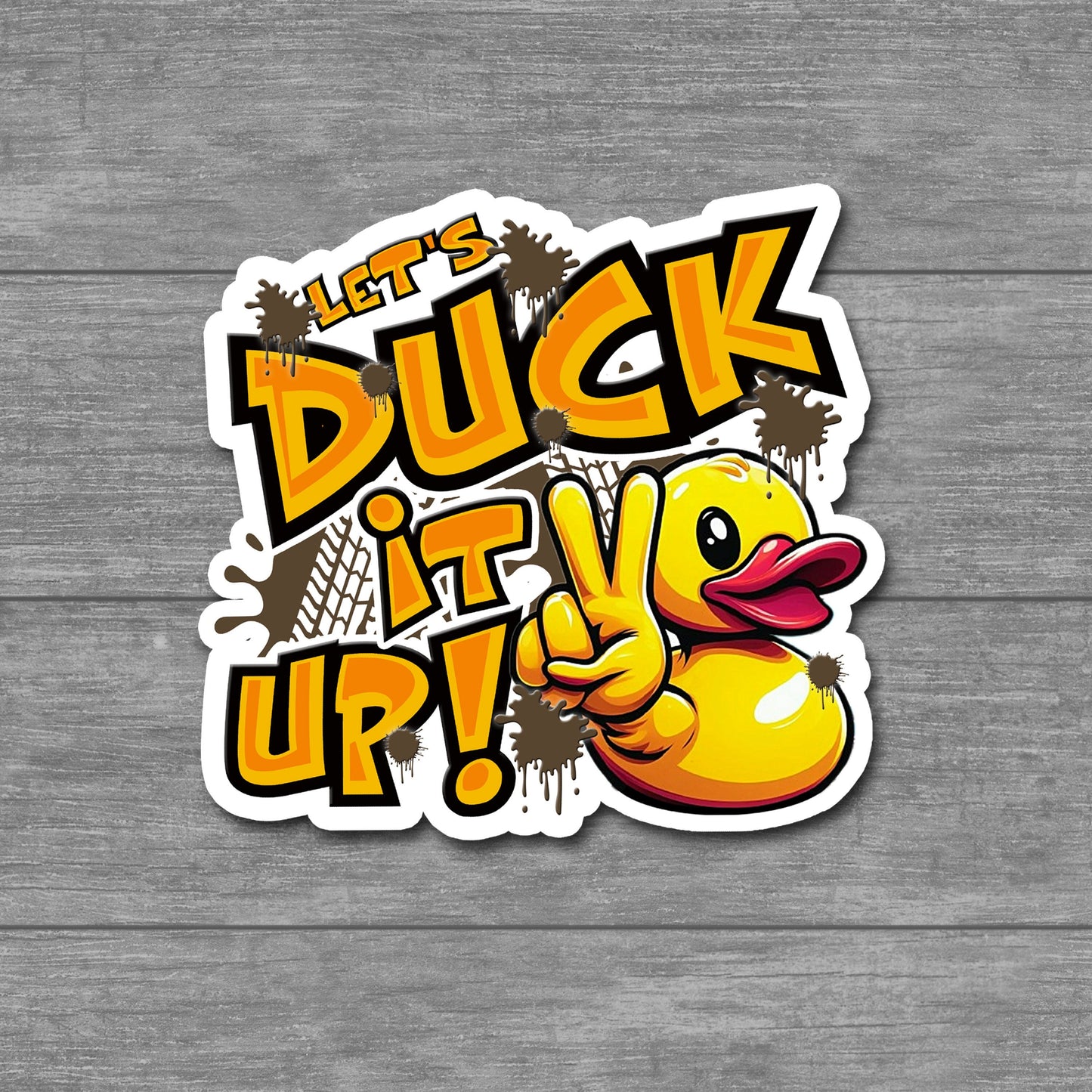 Funny Stickers for Ducking Game, Rubber Duck Peace Sign Wave, Off-Road 4x4 Muddin Fun, Leave a Duck, ATV Sticker