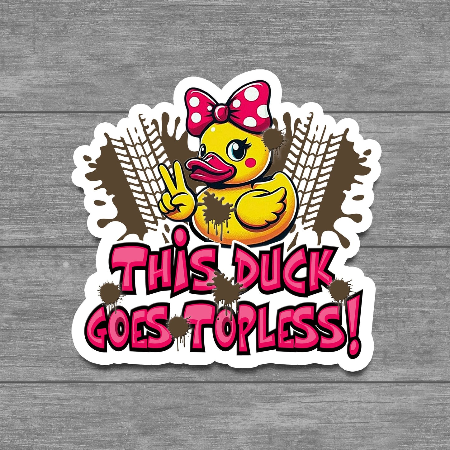 Funny Stickers for Ducking Game, Rubber Duck Peace Sign Wave, Off-Road 4x4 Muddin Fun, Leave a Duck, ATV Sticker