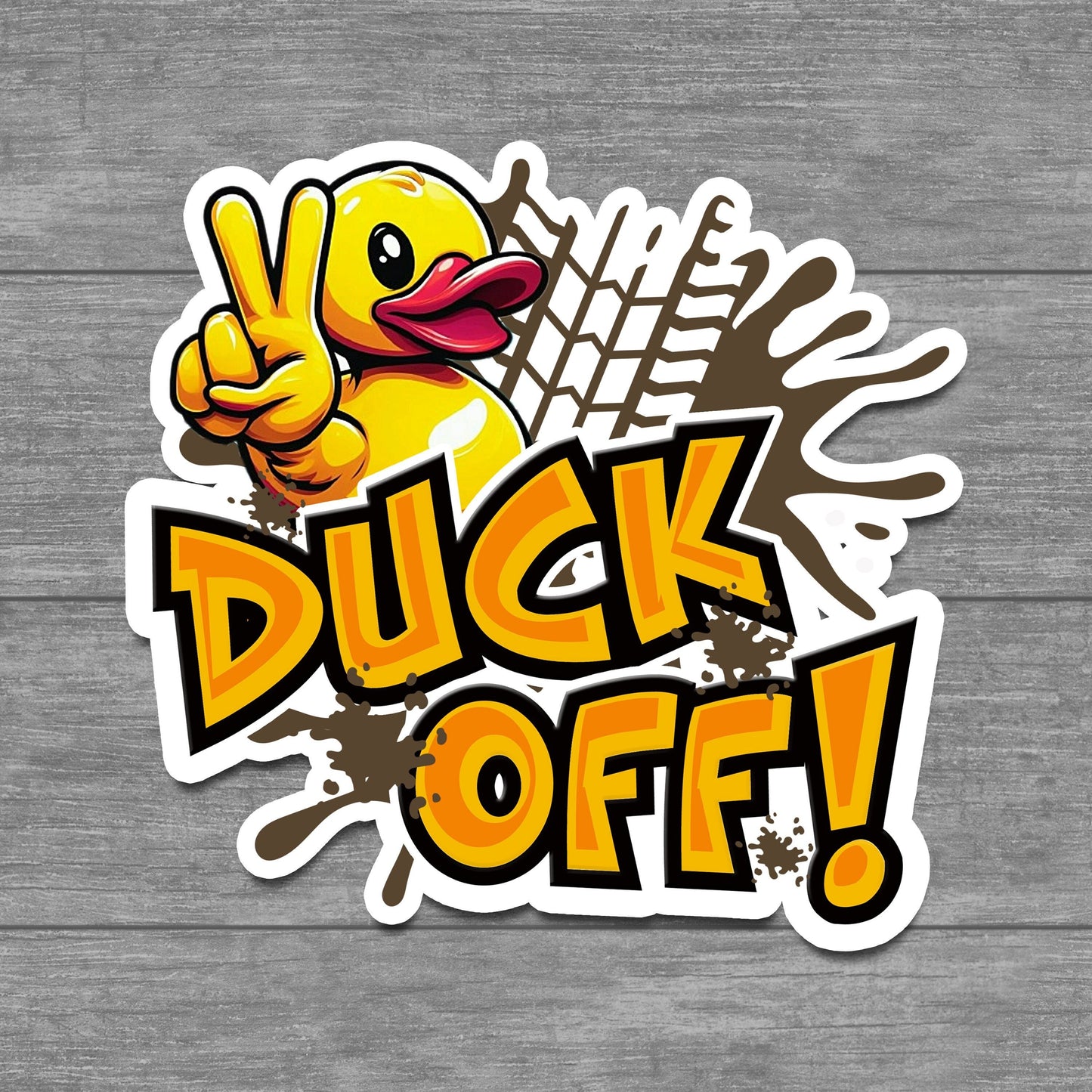 Funny Stickers for Ducking Game, Rubber Duck Peace Sign Wave, Off-Road 4x4 Muddin Fun, Leave a Duck, ATV Sticker