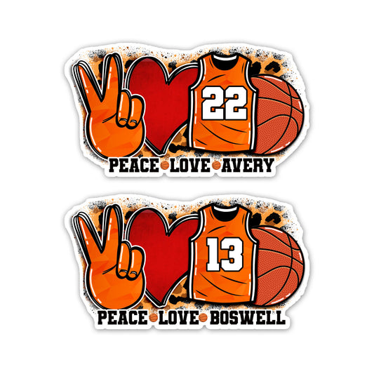 Cool Custom Sticker, Basketball Personalized Name Label, Waterproof Decal for Tumblers, Water Bottle, Laptop and More! Team Spirit Decal