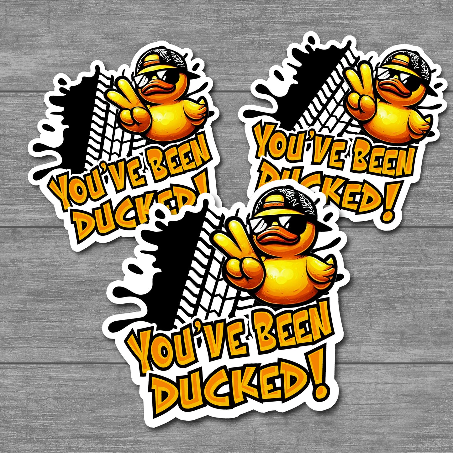 Funny Stickers for Ducking Game, Rubber Duck Peace Sign Wave, Off-Road 4x4 Muddin Fun, Leave a Duck, ATV Sticker