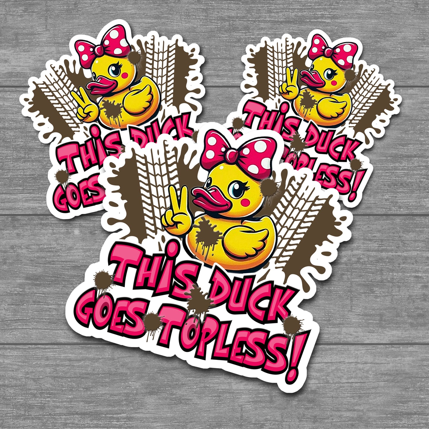 Funny Stickers for Ducking Game, Rubber Duck Peace Sign Wave, Off-Road 4x4 Muddin Fun, Leave a Duck, ATV Sticker