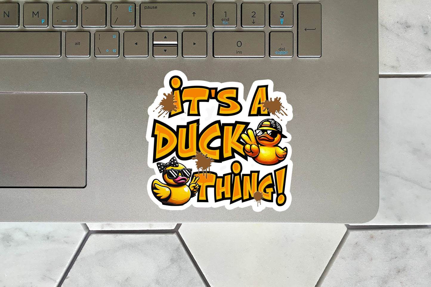 Funny Stickers for Ducking Game, Rubber Duck Peace Sign Wave, Off-Road 4x4 Muddin Fun, Leave a Duck, ATV Sticker