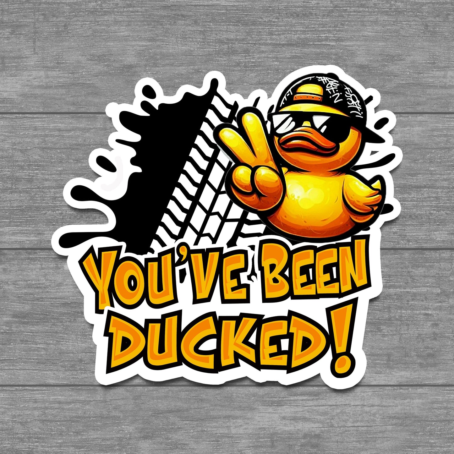 Funny Stickers for Ducking Game, Rubber Duck Peace Sign Wave, Off-Road 4x4 Muddin Fun, Leave a Duck, ATV Sticker