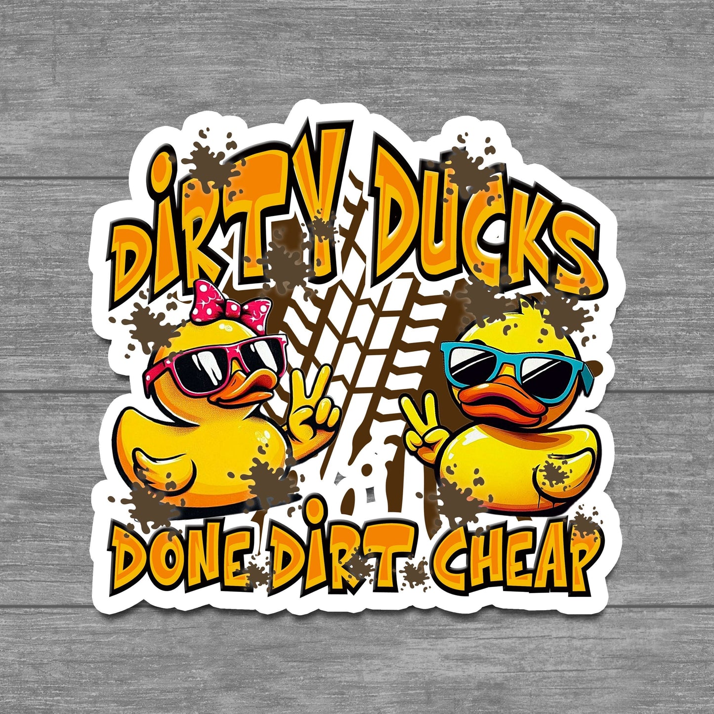 Funny Stickers for Ducking Game, Rubber Duck Peace Sign Wave, Off-Road 4x4 Muddin Fun, Leave a Duck, ATV Sticker