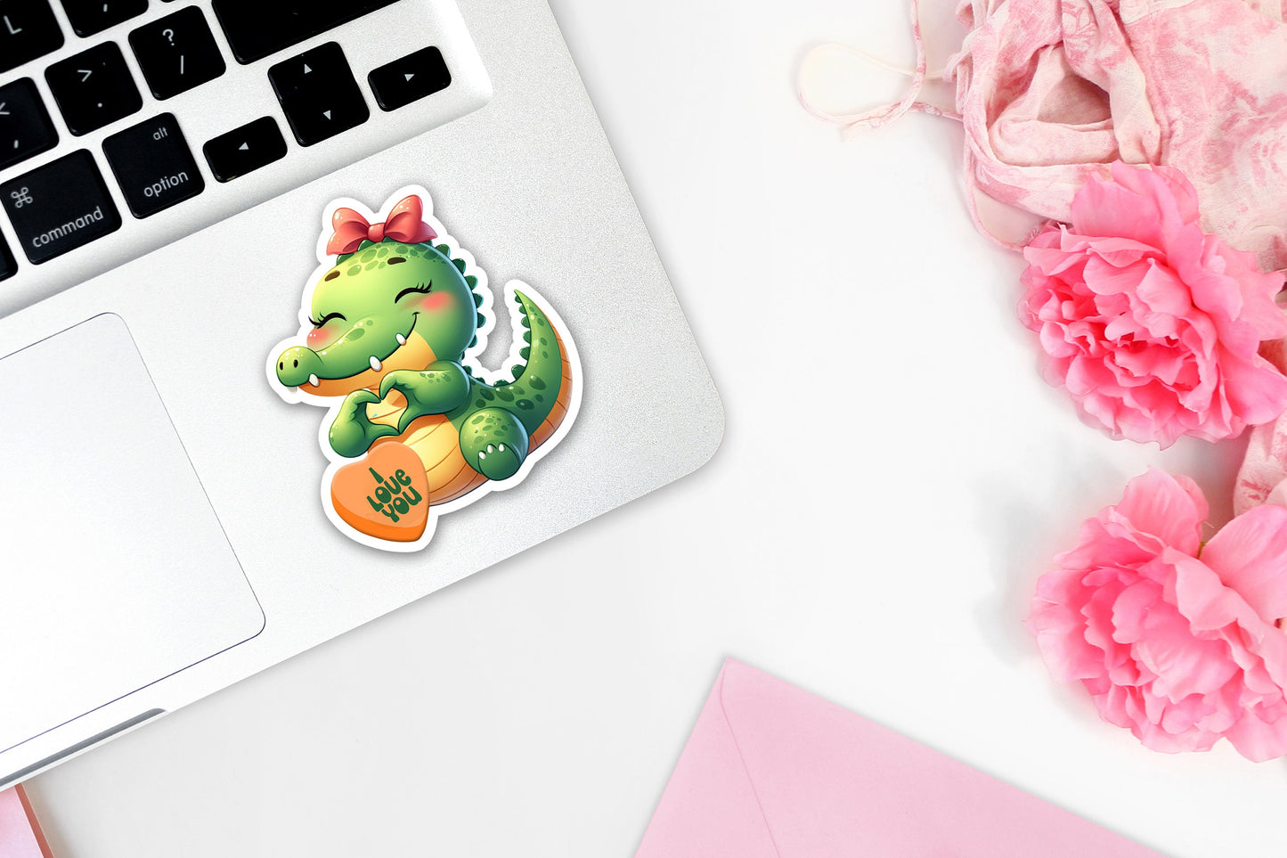 Cute Valentine Sticker, Sweetheart Baby Dragon Sticker, Personalized Sticker, Custom Text Sticker, Fantasy Heart Candy Message Love Sticker