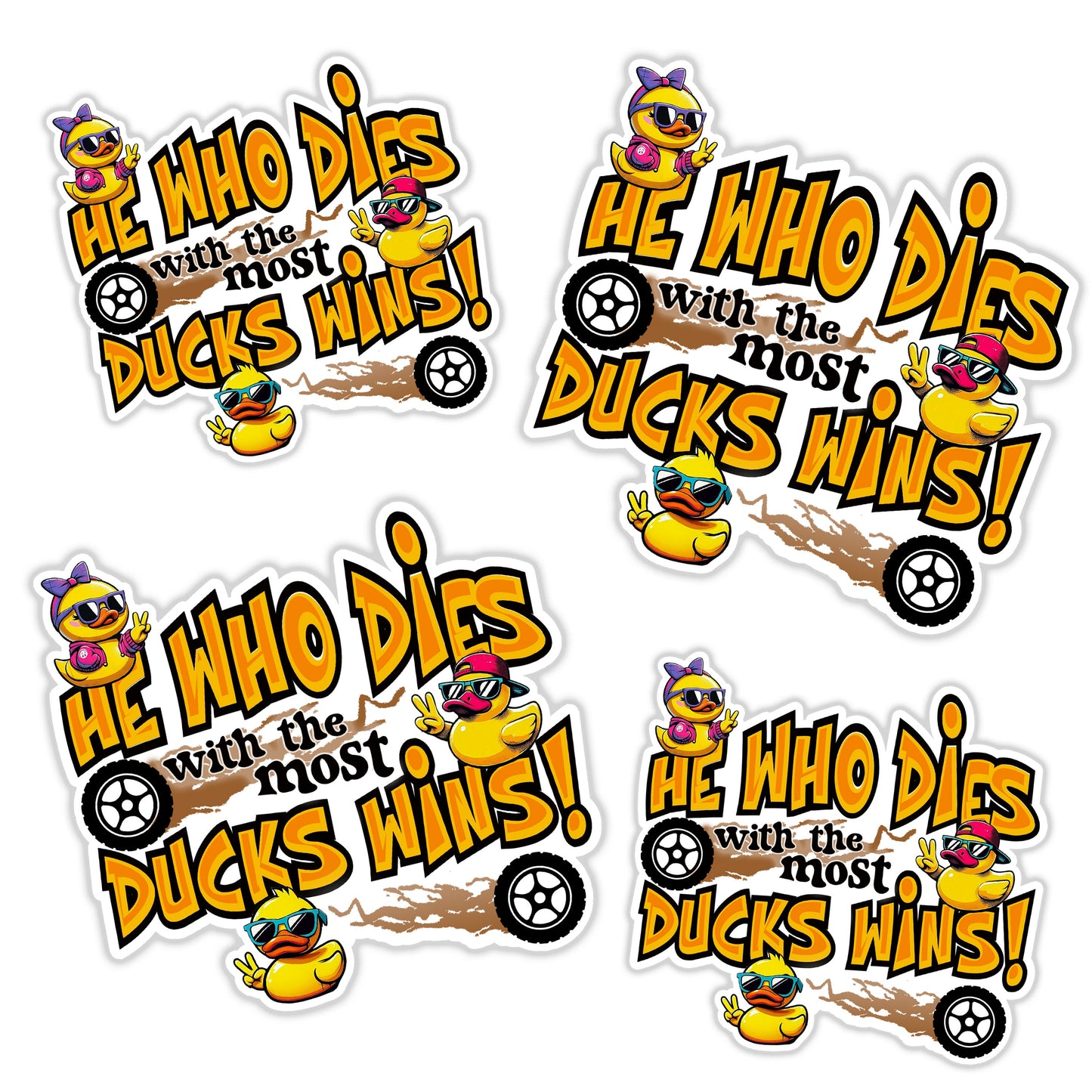 Funny Stickers for Ducking Game, Rubber Duck Peace Sign Wave, Off-Road 4x4 Muddin Fun, Leave a Duck, ATV Sticker